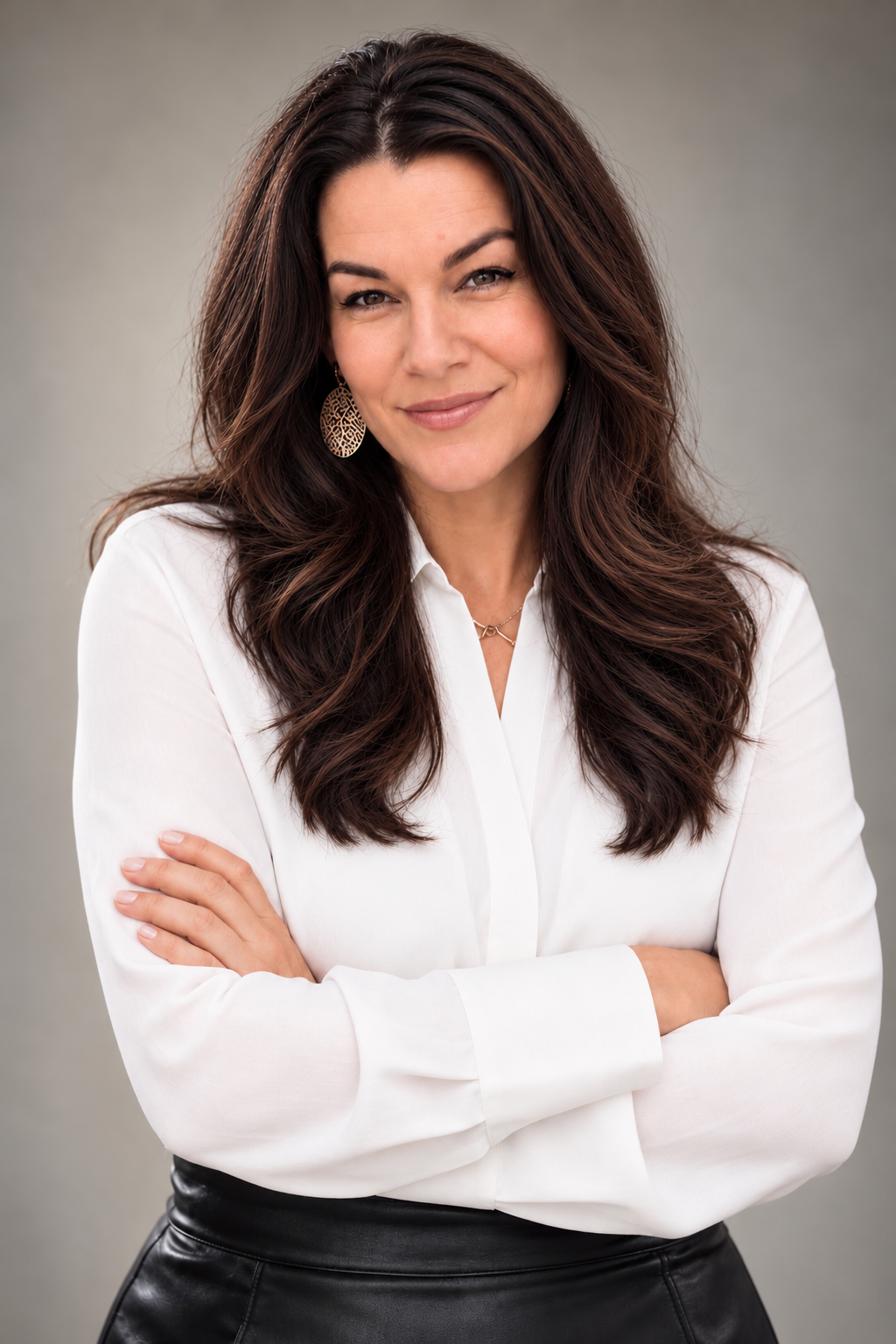 Color portrait of Chelle seated in a black blazer